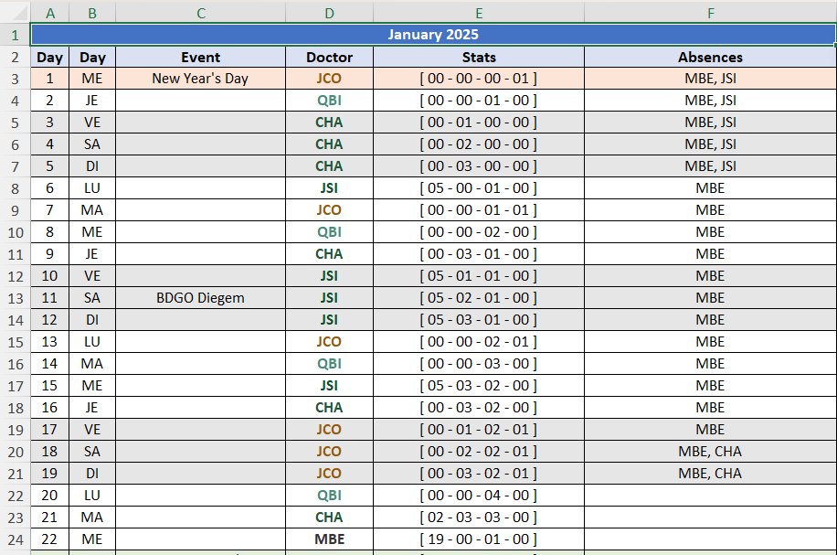 Excel Report