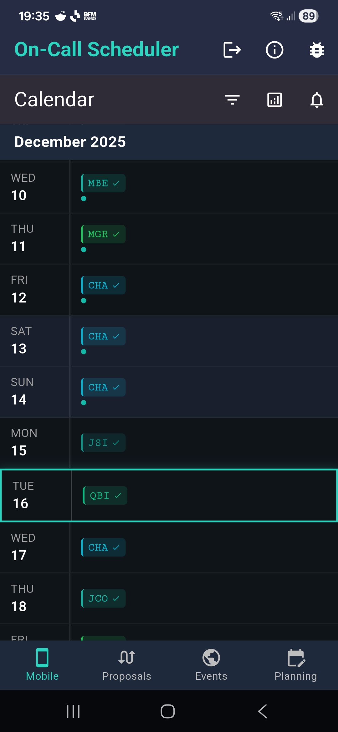 Mobile App Interface